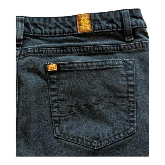 Wrangler Aura Regular Rise Boot Cut Black Denim Jeans - Size 14 - Picture 4 of 12